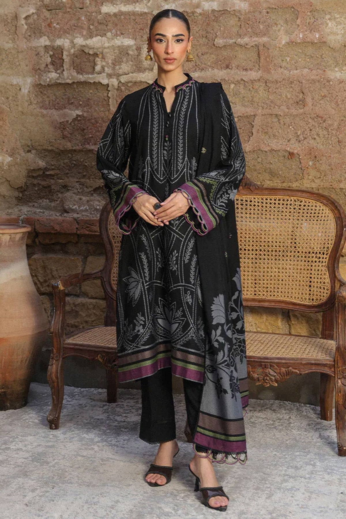 Sahar Unstitched 3 Piece Dyed Jacquard Winter Collection'2025-AW2-25-09-Velour Noir