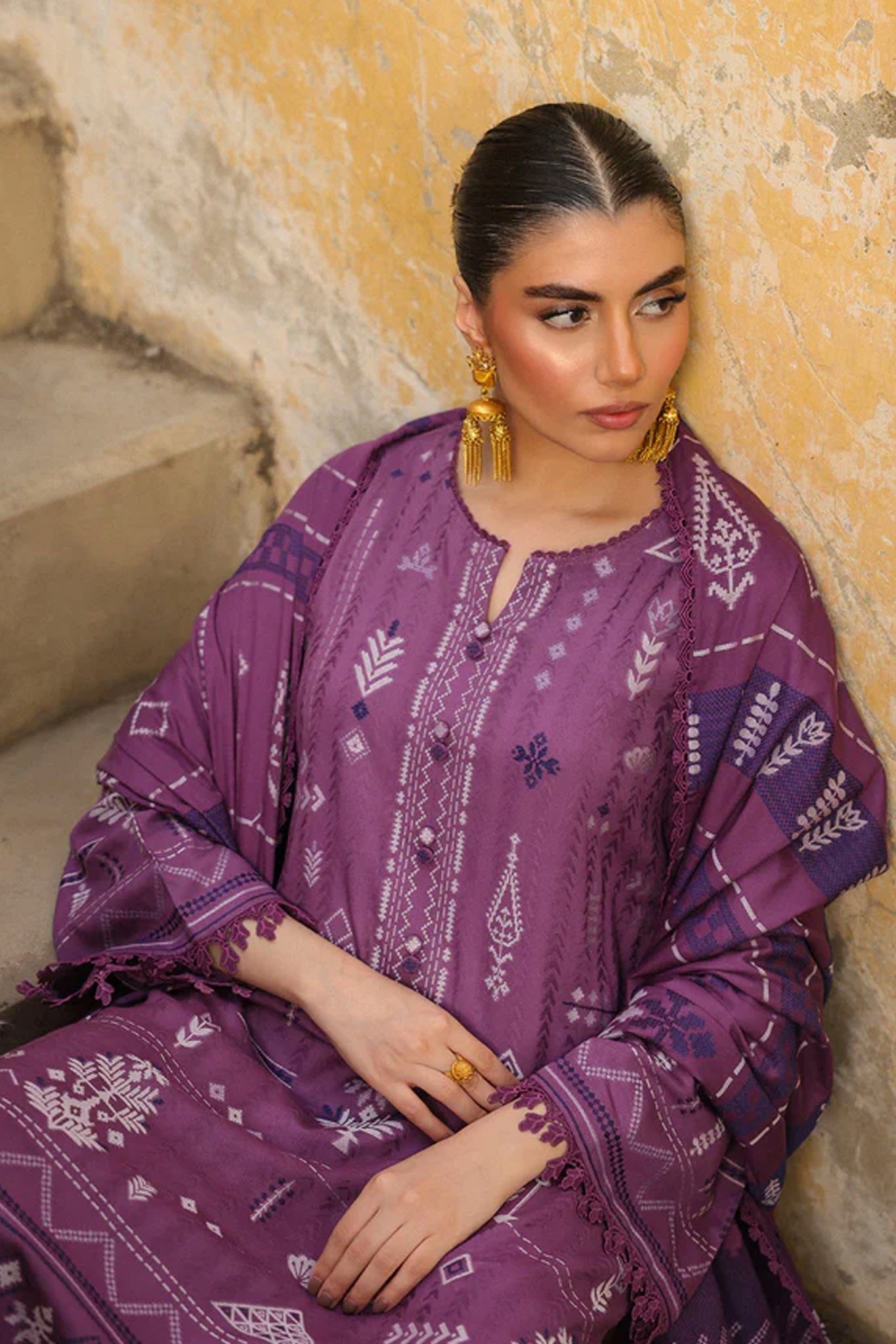 Sahar Unstitched 3 Piece Dyed Jacquard Winter Collection'2025-AW2-25-10-Twilight Orchid