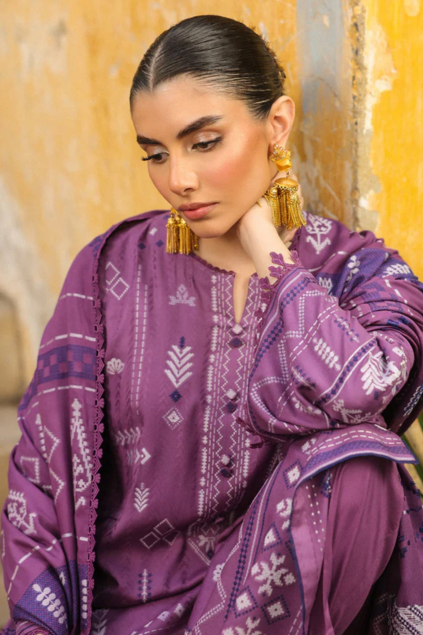 Sahar Unstitched 3 Piece Dyed Jacquard Winter Collection'2025-AW2-25-10-Twilight Orchid