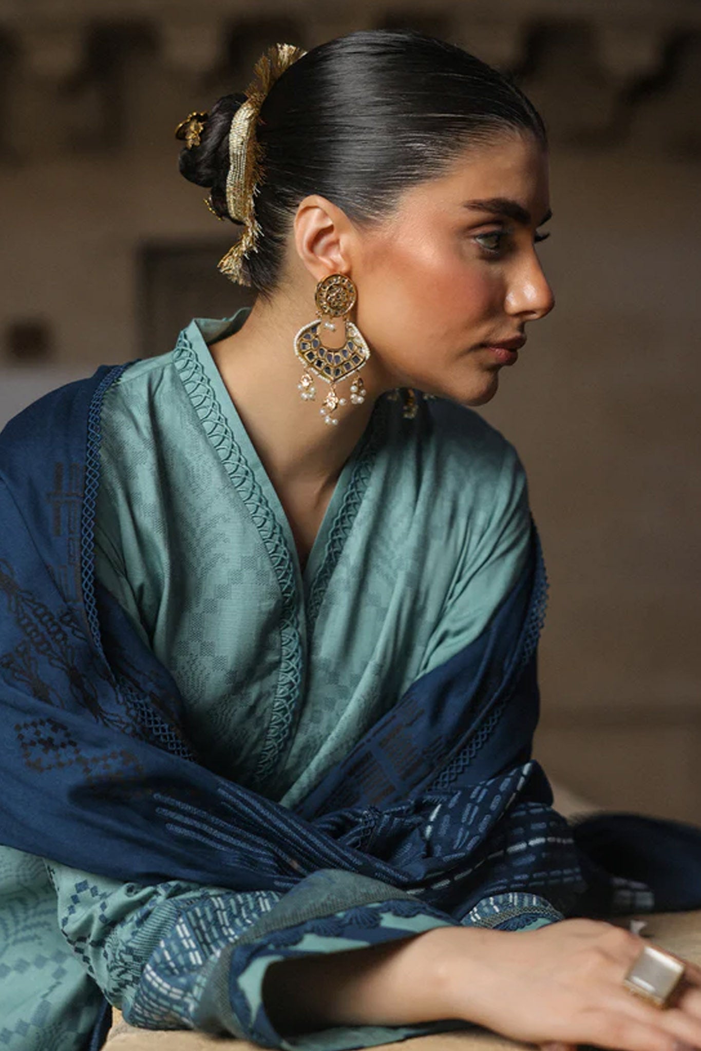 Sahar Unstitched 3 Piece Dyed Jacquard Winter Collection'2025-AW2-25-13-Mystic Emerald