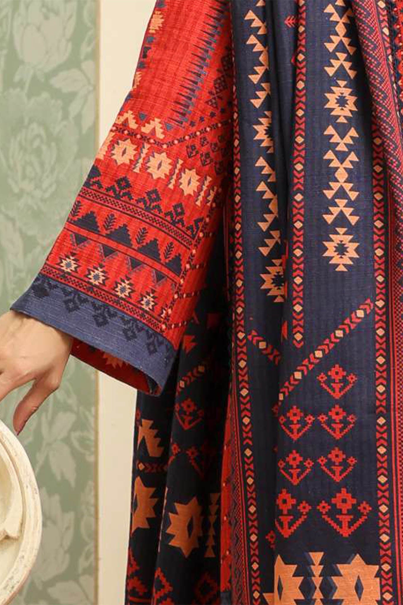Sahar Unstitched 3 Piece Printed Khaddar Collection'2025-AW2-25-15-Aztec Flame