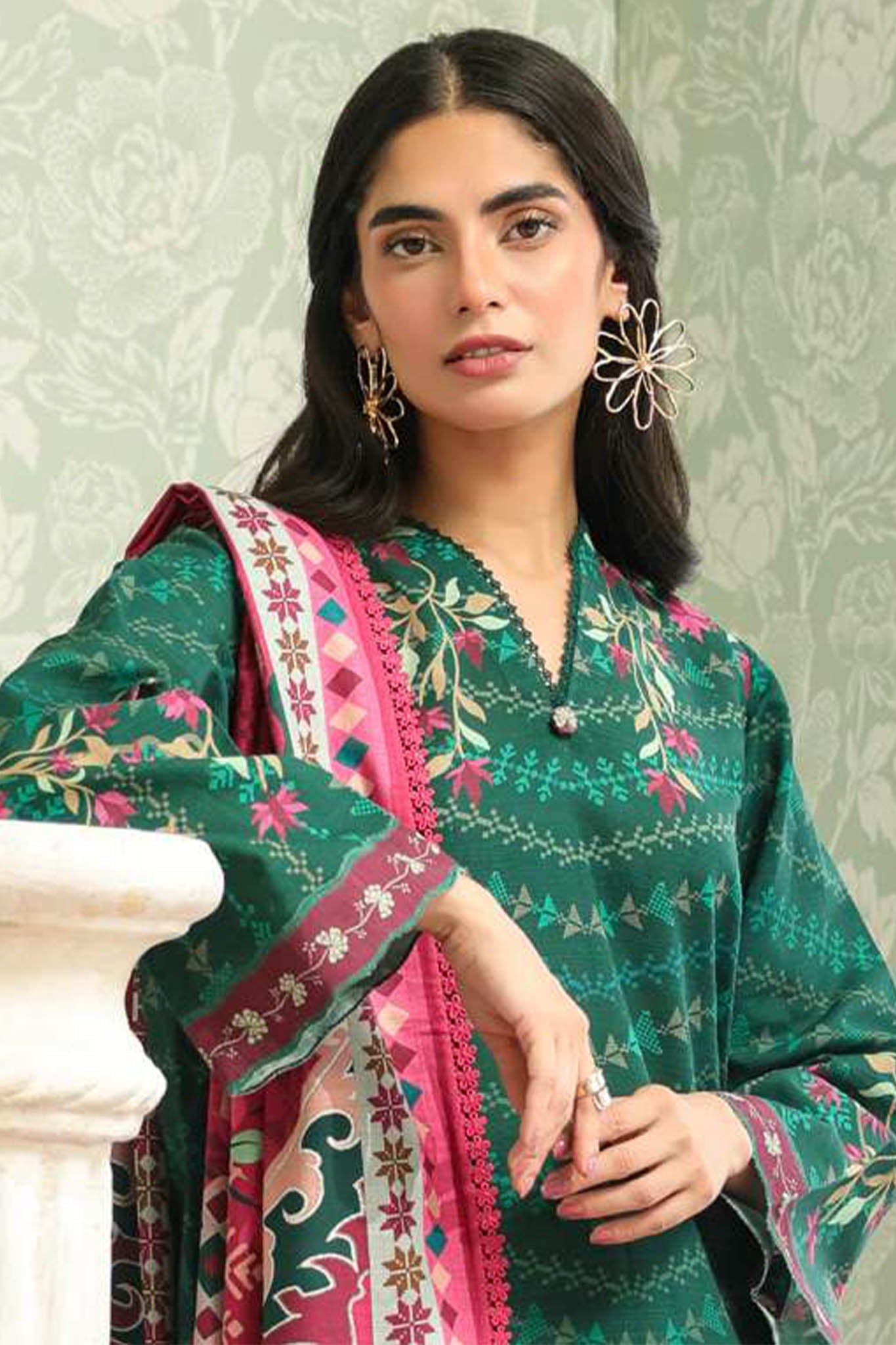 Sahar Unstitched 3 Piece Printed Khaddar Collection'2025-AW2-25-18-Eternal Emerald