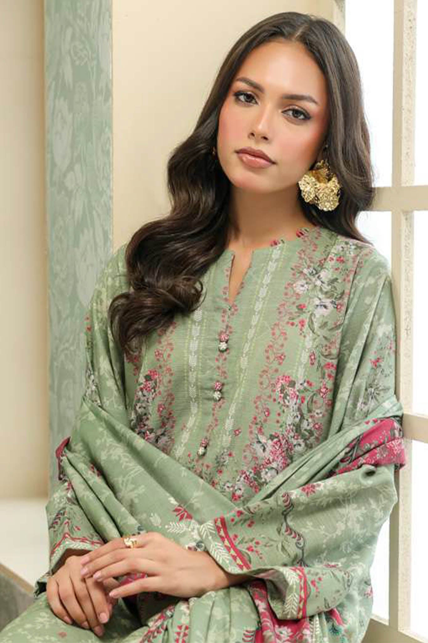 Sahar Unstitched 3 Piece Printed Khaddar Collection'2025-AW2-25-19-Rose Meadow