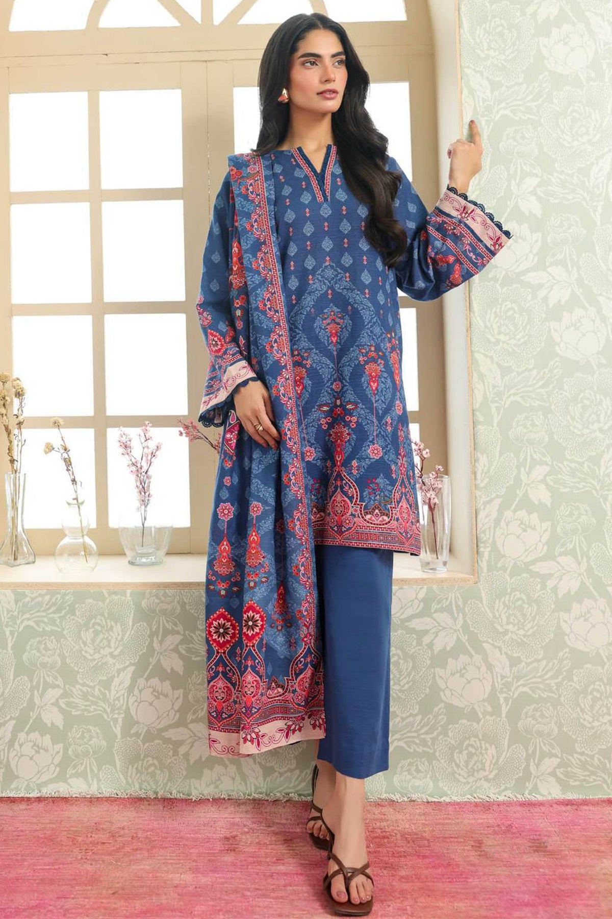 Sahar Unstitched 3 Piece Printed Khaddar Collection'2025-AW2-25-20-Royal Midnight