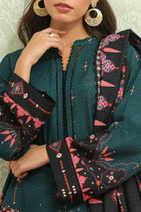 Sahar Unstitched 3 Piece Printed Khaddar Collection'2025-AW2-25-23-Obsidian Green