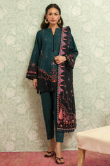 Sahar Unstitched 3 Piece Printed Khaddar Collection'2025-AW2-25-23-Obsidian Green