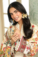 Sahar Unstitched 3 Piece Printed Khaddar Collection'2025-AW2-25-24-Ivory Camellia