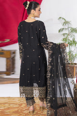 Arzu By Azmeerah Unstitched 3 Piece Hand Emb Chiffon Suit-AZM-AR-01-Meshki