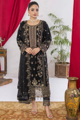 Arzu By Azmeerah Unstitched 3 Piece Hand Emb Chiffon Suit-AZM-AR-01-Meshki