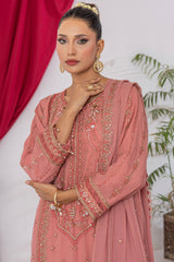 Arzu By Azmeerah Unstitched 3 Piece Hand Emb Chiffon Suit-AZM-AR-03-Serene