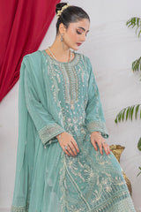 Arzu By Azmeerah Unstitched 3 Piece Hand Emb Chiffon Suit-AZM-AR-04-Feroza