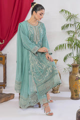 Arzu By Azmeerah Unstitched 3 Piece Hand Emb Chiffon Suit-AZM-AR-04-Feroza
