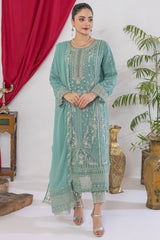 Arzu By Azmeerah Unstitched 3 Piece Hand Emb Chiffon Suit-AZM-AR-04-Feroza