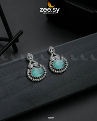 Aaina-e-Dil Silver Mint Green - Zeesy Jewellery