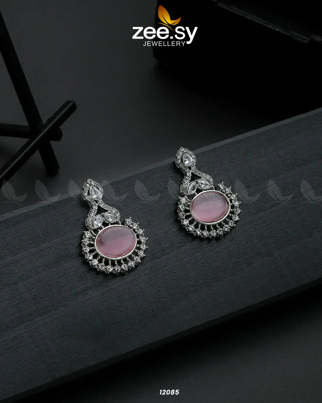 Aaina-e-Dil Silver Mint Pink - Zeesy Jewellery