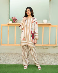 Zauk Stitched Co Ords - Floral Fantasy