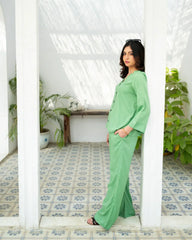 Zauk Stitched Co Ords - Green Goddess