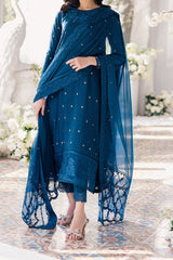Eid Drop 2 By Azure Unstitched 3 Piece Ensembles Festive Jacquard Lawn Suit-61-Aegean Breeze