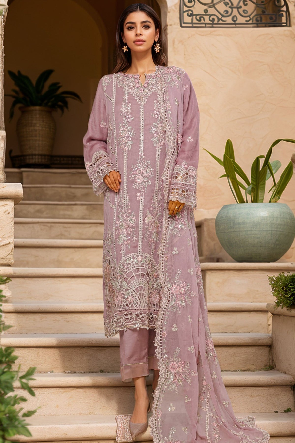 Afsany by Sada Bahar Stitched 3 Piece Luxury Chiffon Vol-13 Collection'2025-CR-27-Plum