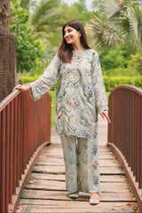 Madiha Gohar Stitched 2 Piece Suit-Pistachio Bloom