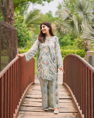 Serena by Madiha Gohar Unstitched Summer Suit-Pistachio Bloom(Unstitched)