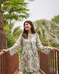 Serena by Madiha Gohar Unstitched Summer Suit-Pistachio Bloom(Unstitched)