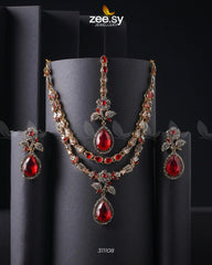 Amelia Necklace set Red - Zeesy Jewellery