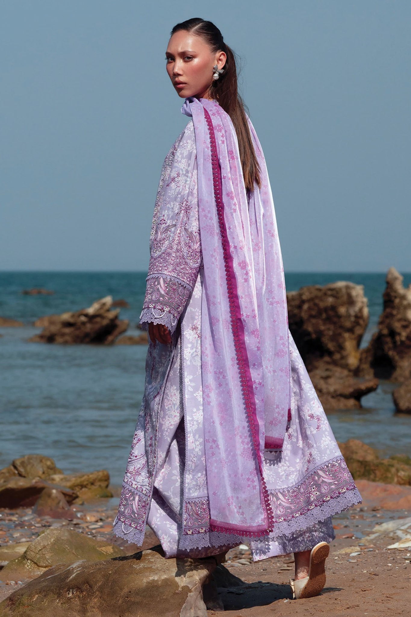 Summer Together By Afrozeh Unstitched 3 Piece Lawnkari Vol-03 Collection-AL-02-Amethyst