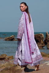 Summer Together By Afrozeh Unstitched 3 Piece Lawnkari Vol-03 Collection-AL-02-Amethyst