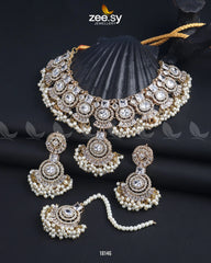 Anaya Necklace Set Golden White - Zeesy Jewellery