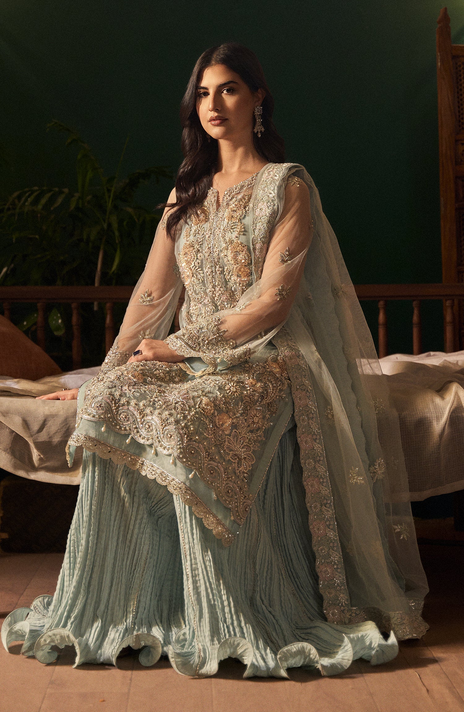 Mehar O Maah By Fabiha Fatima Unstitched 3 Piece Formals Collection'2025-Aquamarine