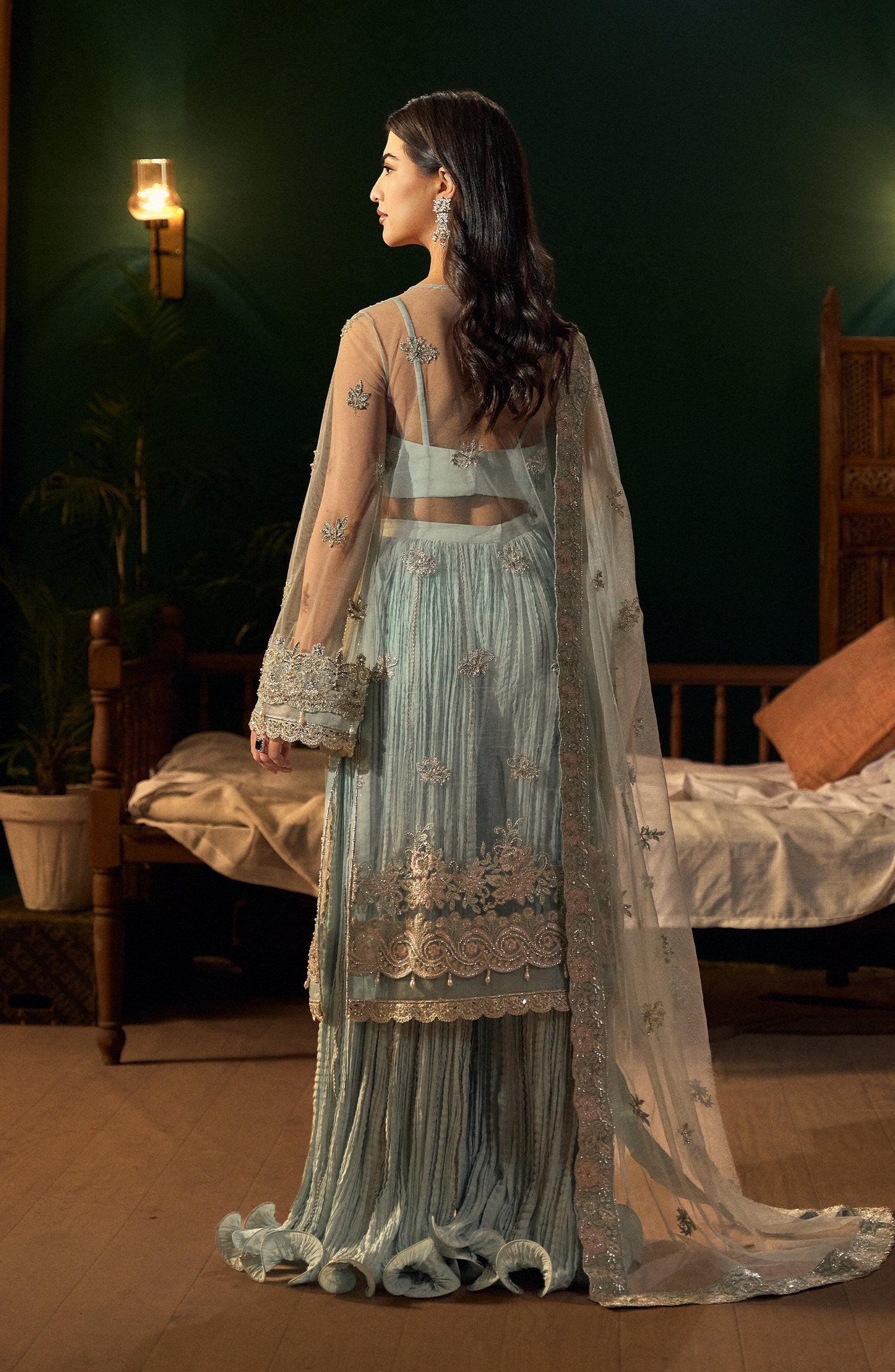 Mehar O Maah By Fabiha Fatima Unstitched 3 Piece Formals Collection'2025-Aquamarine