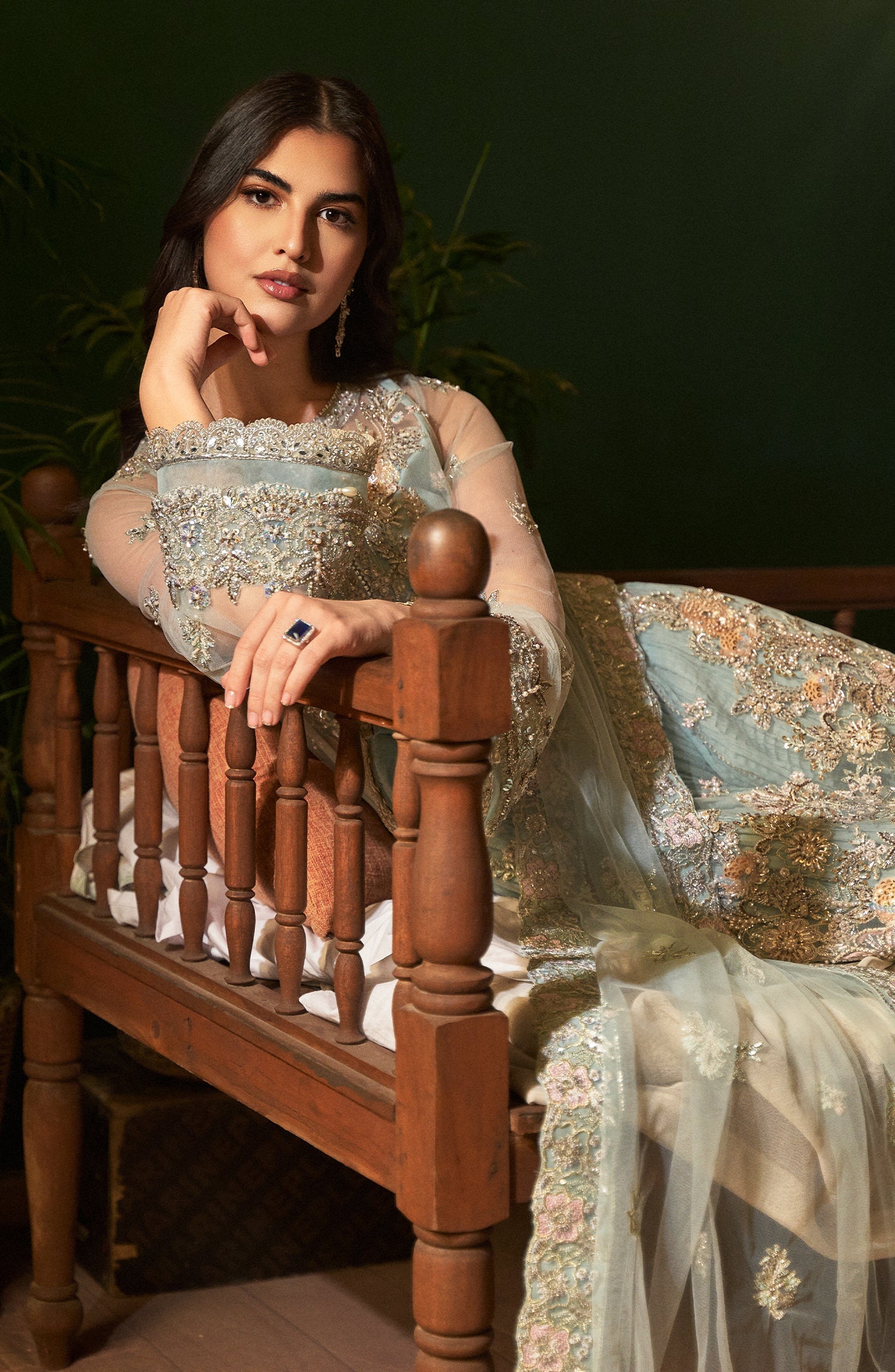 Mehar O Maah By Fabiha Fatima Unstitched 3 Piece Formals Collection'2025-Aquamarine