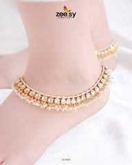 Simone Anklet Golden White - Zeesy Jewellery