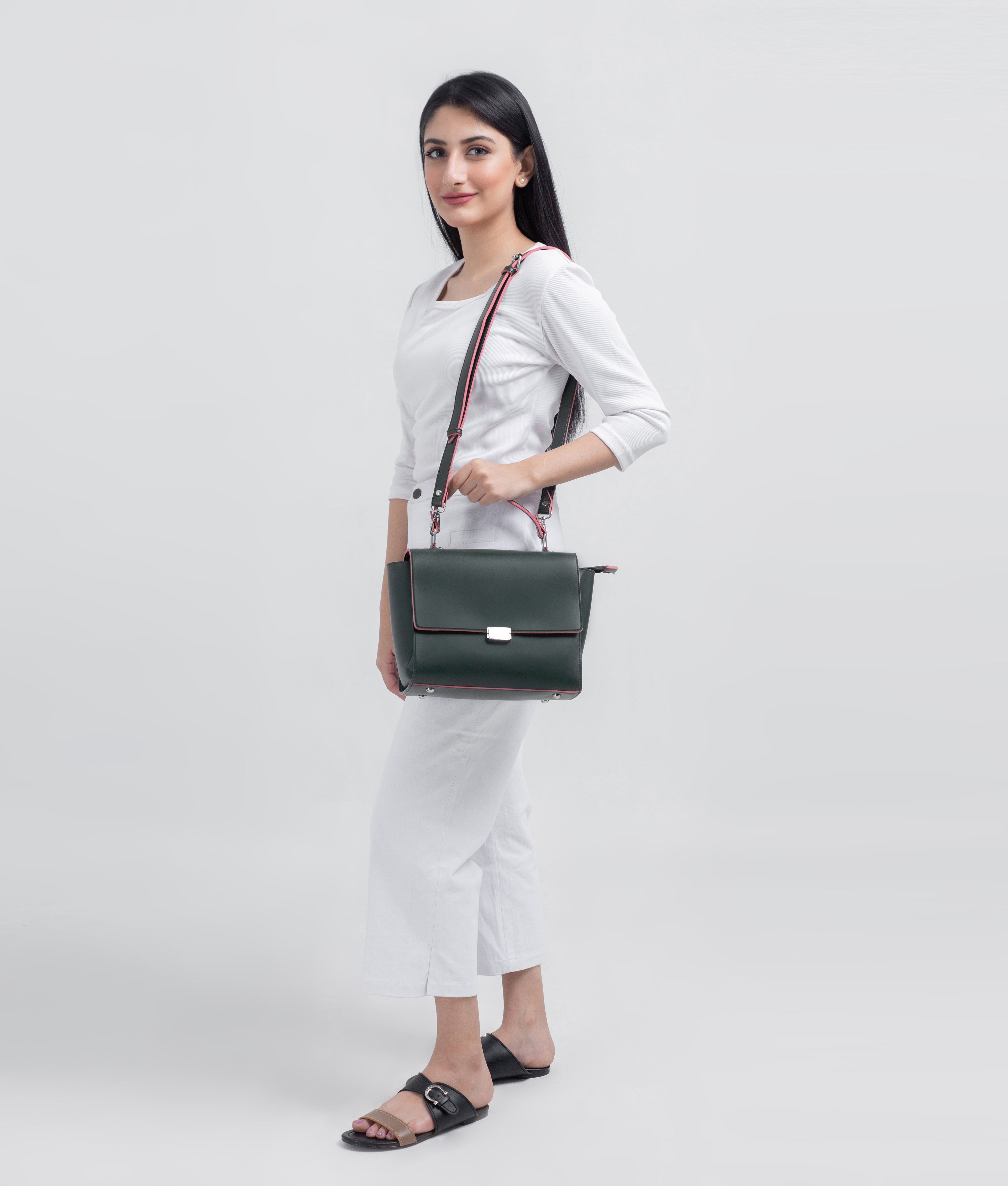 RTW Creation - Army green mini messenger bag