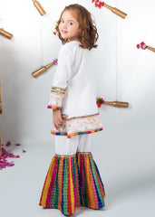 Mah e Noor By Modest Stitched 3 Piece Formals Collection-White