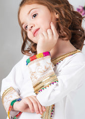 Mah e Noor By Modest Stitched 3 Piece Formals Collection-White