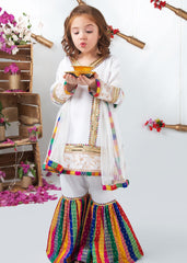 Mah e Noor By Modest Stitched 3 Piece Formals Collection-White
