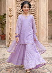 Modest Lavender 3 Piece Embroidered Chiffon Suit
