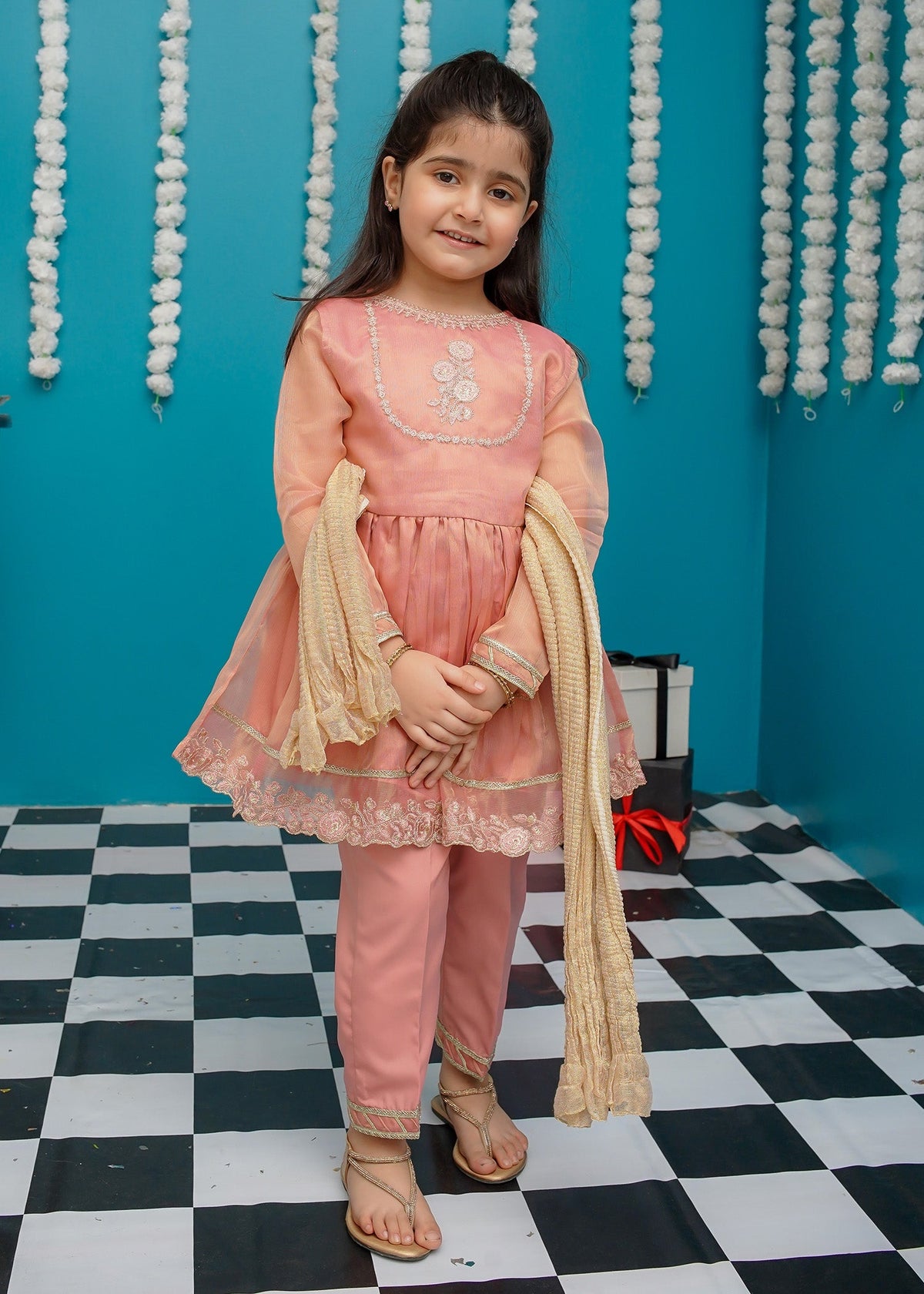 Eid Ki Khushiyan By Modest Stitched 3 Piece Cotton Frock Collection'2025-9025-Pnk