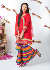 Mah e Noor By Modest Stitched 3 Piece Formals Collection-Red