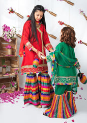 Mah e Noor By Modest Stitched 3 Piece Formals Collection-Red