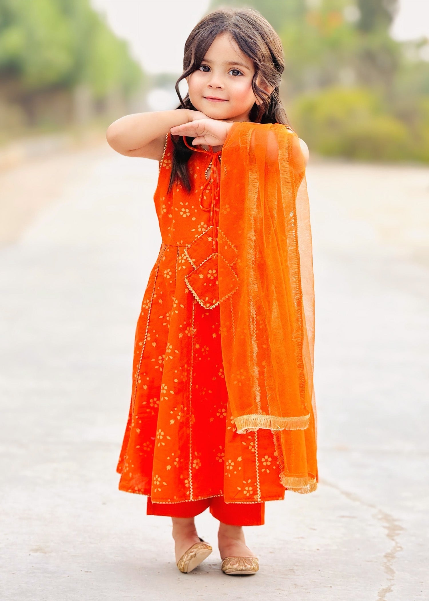 Modest Stitched 3 Piece Festive Formals Kids Collection'2025-Citrus Splash