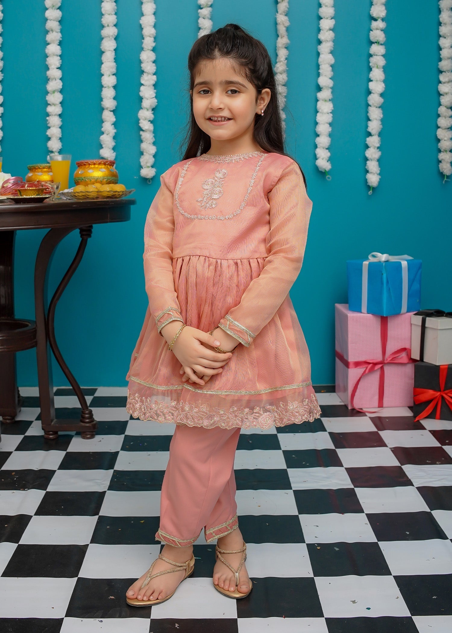 Eid Ki Khushiyan By Modest Stitched 3 Piece Cotton Frock Collection'2025-9025-Pnk