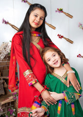 Mah e Noor By Modest Stitched 3 Piece Formals Collection-Red
