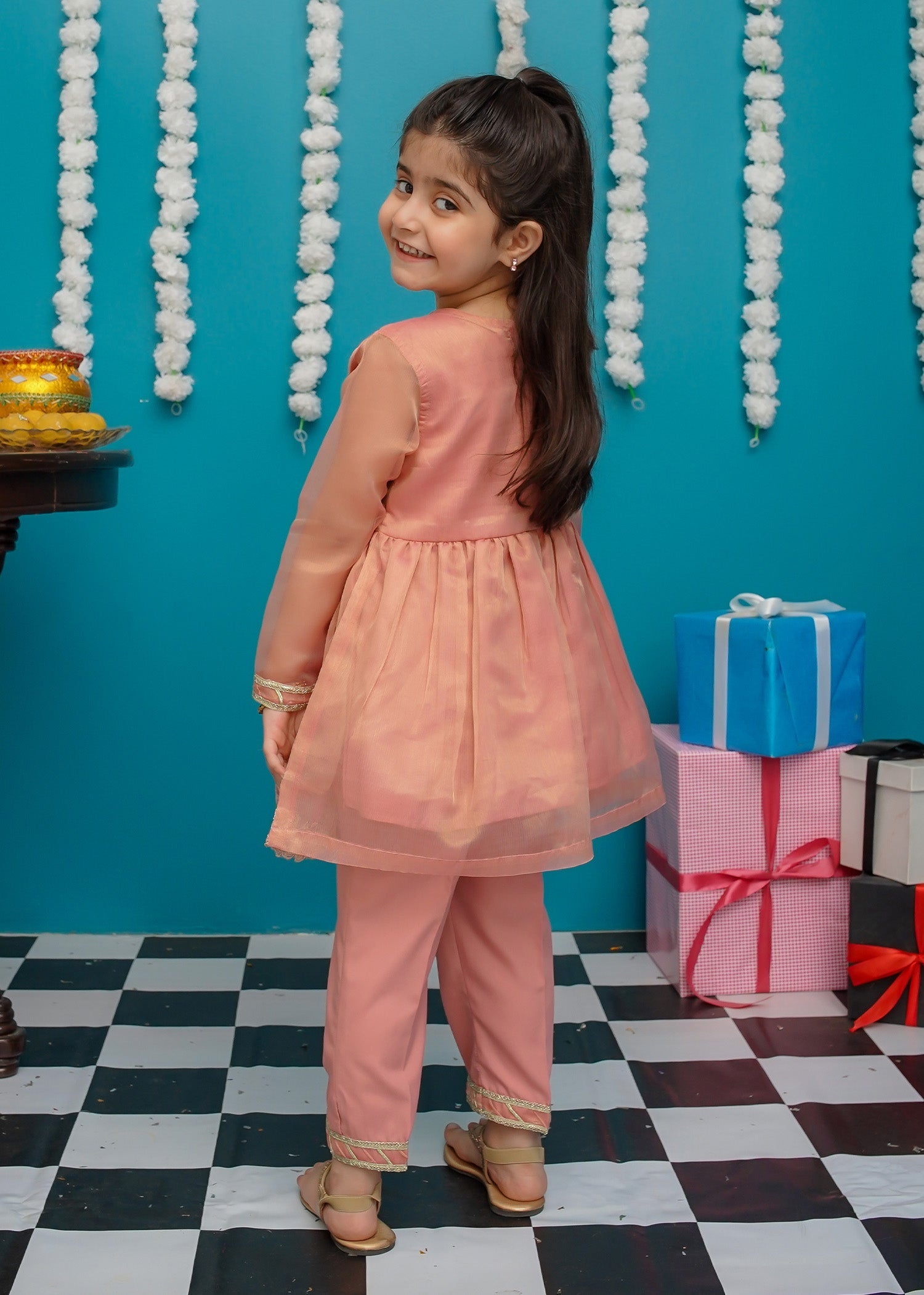 Eid Ki Khushiyan By Modest Stitched 3 Piece Cotton Frock Collection'2025-9025-Pnk