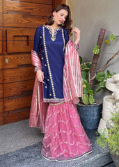 Modest Stitched 3 Piece Festive Edit Vol-02 Suit-W289-Blu