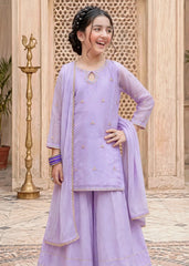 Modest Lavender 3 Piece Embroidered Chiffon Suit