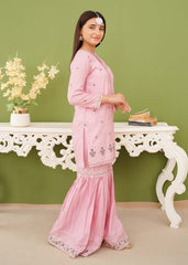Modest Stitched 3 Piece Festive Edit Vol-02 Collection'2025-Rawsilk Embroidered Pink Gharara