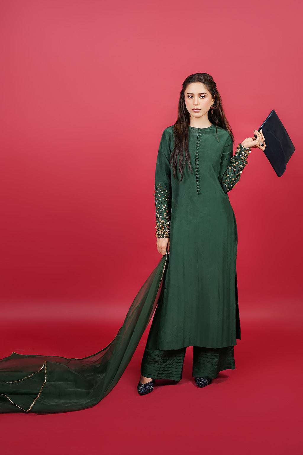 Zelina By Meeral Stitched 3 Piece Formals Collection'2025-HE-001